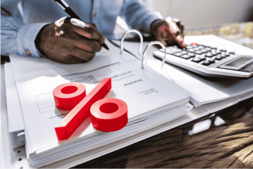 Taux nominal d’un crédit illustré par le pourcentage appliqué aux intérêts du prêt